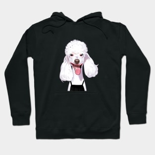 White Poodle Black Dress Hoodie